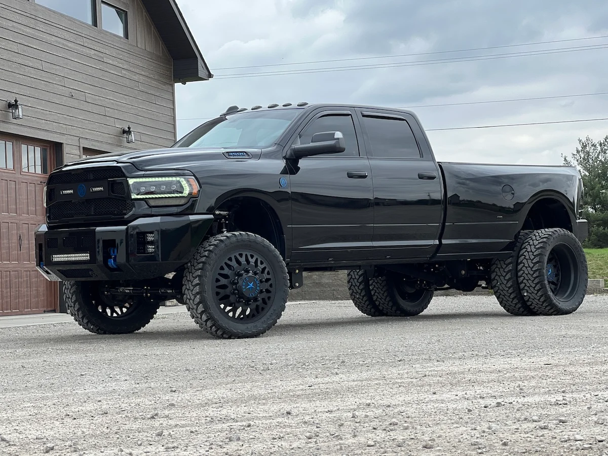 A side view of the customized 2022 RAM 3500 Truck